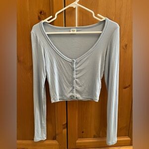 Aritzia long sleeve Sunday Best crop shirt light blue size small